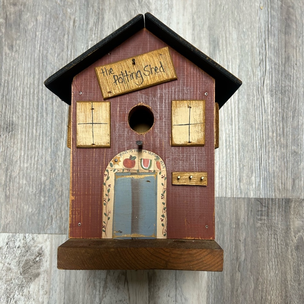 Rustic Birdhouse with Painted Details